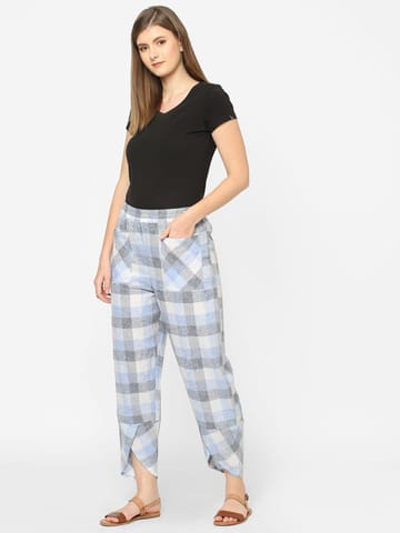 Mystere Paris Cotton Checks Loung Pants