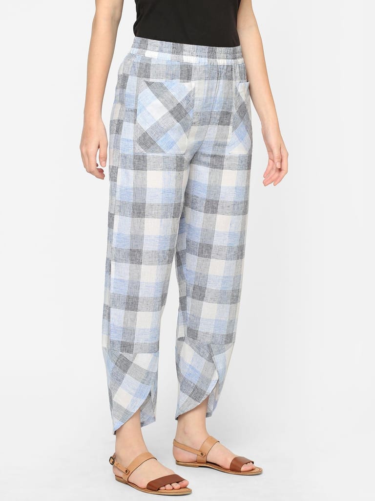 Mystere Paris Cotton Checks Loung Pants
