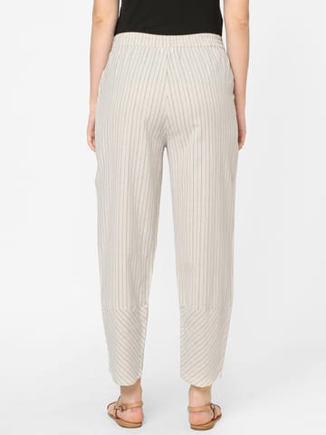 Mystere Paris White Striped Loung Pants