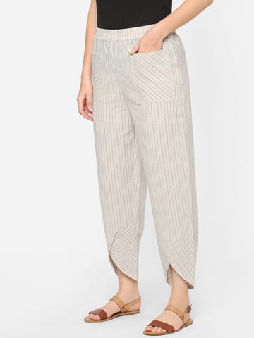 Mystere Paris White Striped Loung Pants