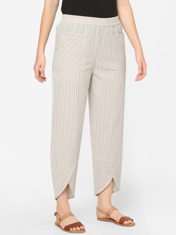 Mystere Paris White Striped Loung Pants