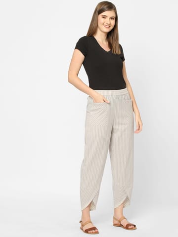 Mystere Paris White Striped Loung Pants