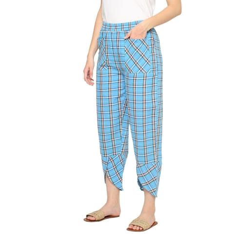 Mystere Paris Blue Checked Lounge Pants