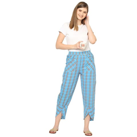 Mystere Paris Blue Checked Lounge Pants