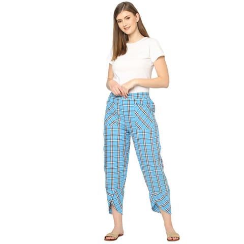 Mystere Paris Blue Checked Lounge Pants