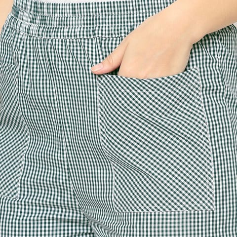 Mystere Paris Comfy Green Checks Lounge Pants