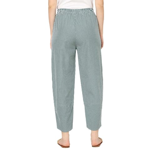 Mystere Paris Comfy Green Checks Lounge Pants