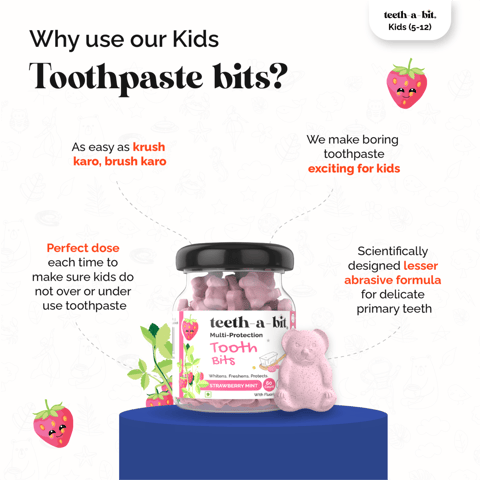 Teeth-a-bit Multiprotection Kids Toothpaste Bits (Strawberry Mint)