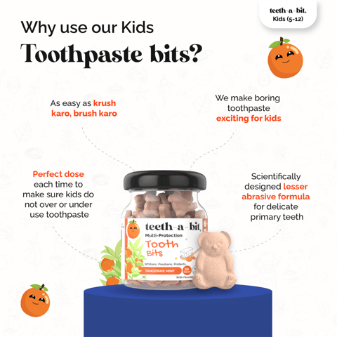 Teeth-a-bit Multiprotection Kids Tooth Bits (Tangerine Mint)