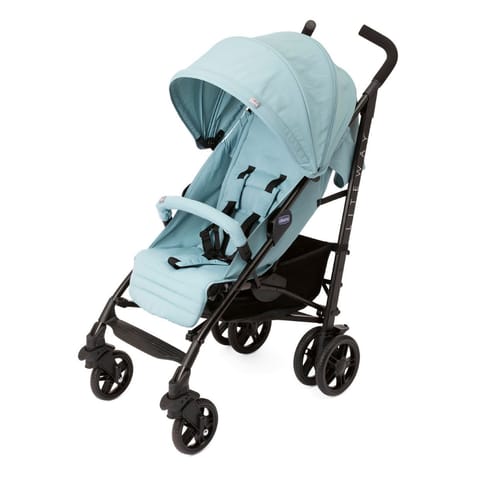 Chicco Lite Way 4 Stroller with 5-Reclining Positions, Pram for Boys and Girls, Trendy Style & Safe Strolling, for Babies (Hydra, Blue)