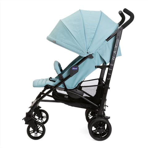 Chicco Lite Way 4 Stroller with 5-Reclining Positions, Pram for Boys and Girls, Trendy Style & Safe Strolling, for Babies (Hydra, Blue)
