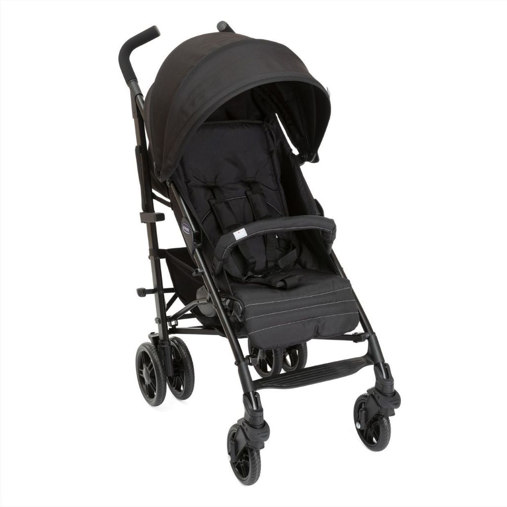 Chicco Lite Way 4 Stroller with 5-Reclining Positions, Pram for Boys and Girls, Trendy Style & Safe Strolling, for Babies (Jet Black)