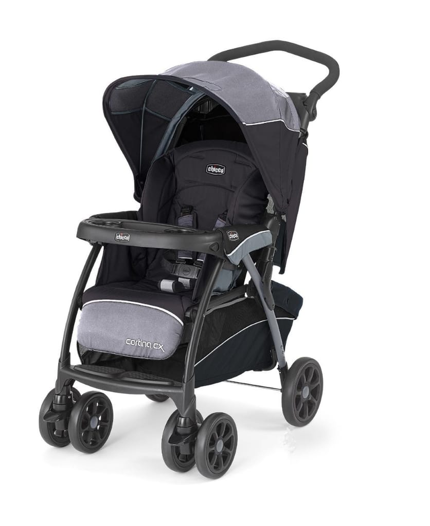 Chicco Cortina CX Stroller with 8-Reclining Positions, Pram for Boys and Girls, for Babies 0-4 Years (Jet Black)