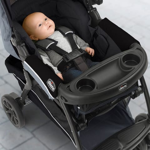 Chicco Cortina CX Stroller with 8-Reclining Positions, Pram for Boys and Girls, for Babies 0-4 Years (Jet Black)