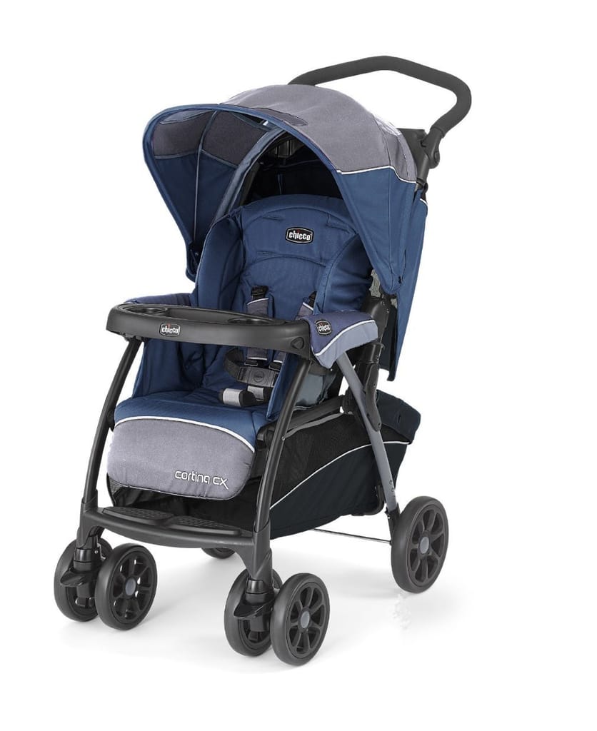 Chicco Cortina CX Stroller with 8-Reclining Positions, Pram for Babies 0-4 Years (Baltic, Blue)