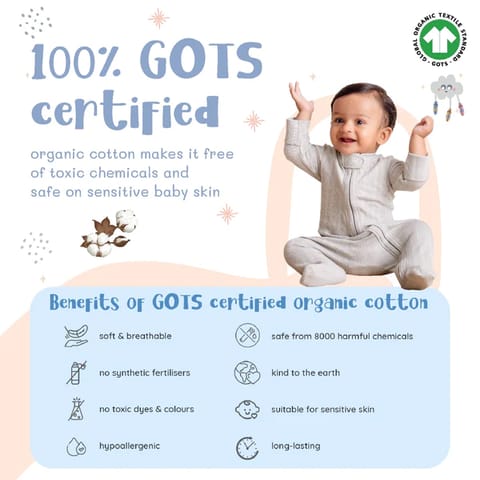 Greendigo Baby Organic Cotton Sleepsuit - Moonstruck