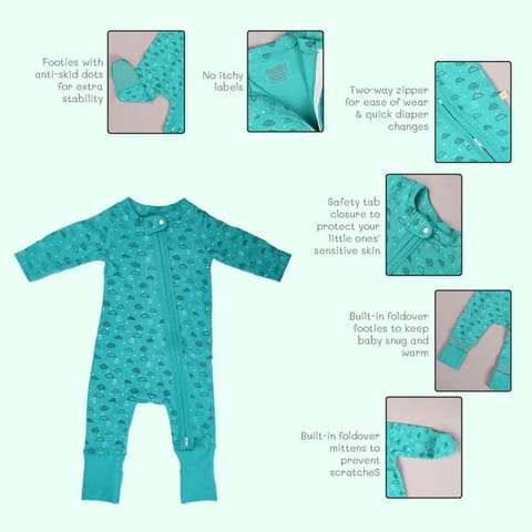 Greendigo Baby Organic Cotton Sleepsuit - Dreamland