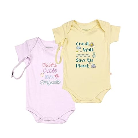 Greendigo Baby Organic Cotton Bodysuits - Seed to Skin Combo 3 - Pack of 2