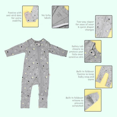 Greendigo Baby Organic Cotton Sleepsuit - Astro