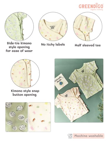 Greendigo Organic Cotton Tshirts for baby boys and baby girls - Pack of 2