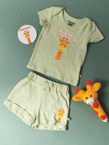 Greendigo Organic Cotton Tshirt and Short Set for Baby Boys and Baby Girls