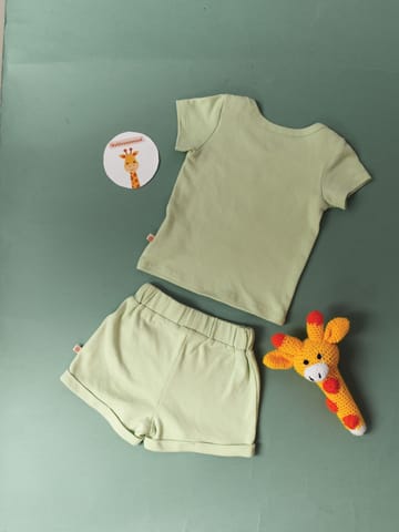 Greendigo Organic Cotton Tshirt and Short Set for Baby Boys and Baby Girls