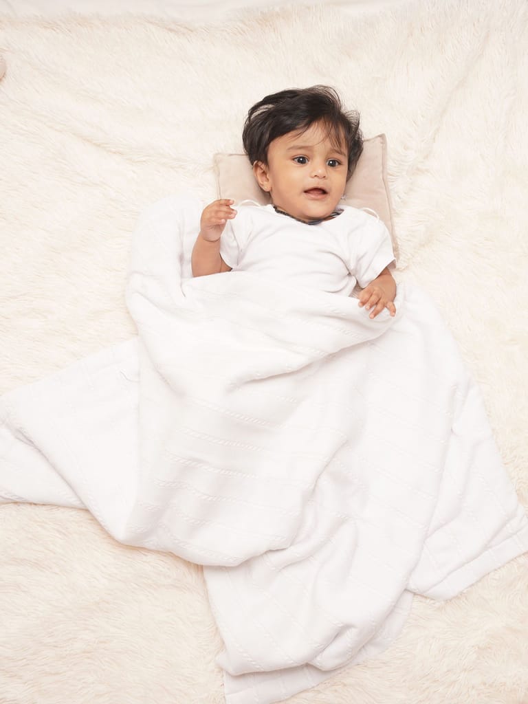 Greendigo Organic Cotton Ivory Sherpa Baby Blanket
