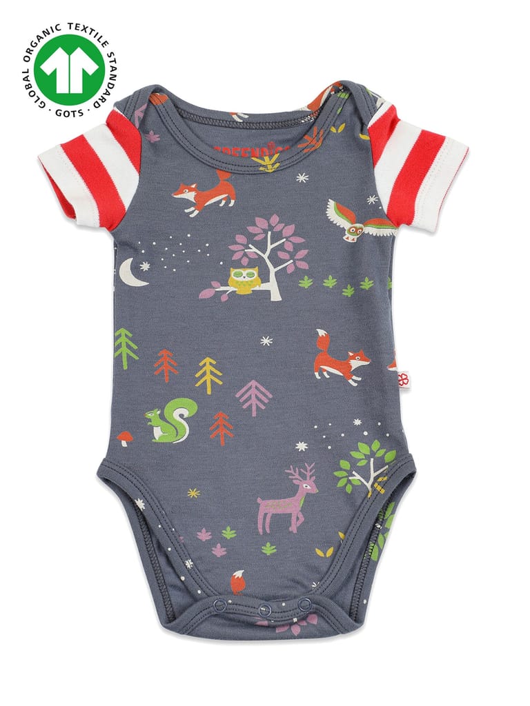 Greendigo Organic Cotton Multicolour Baby Bodysuit for Girls