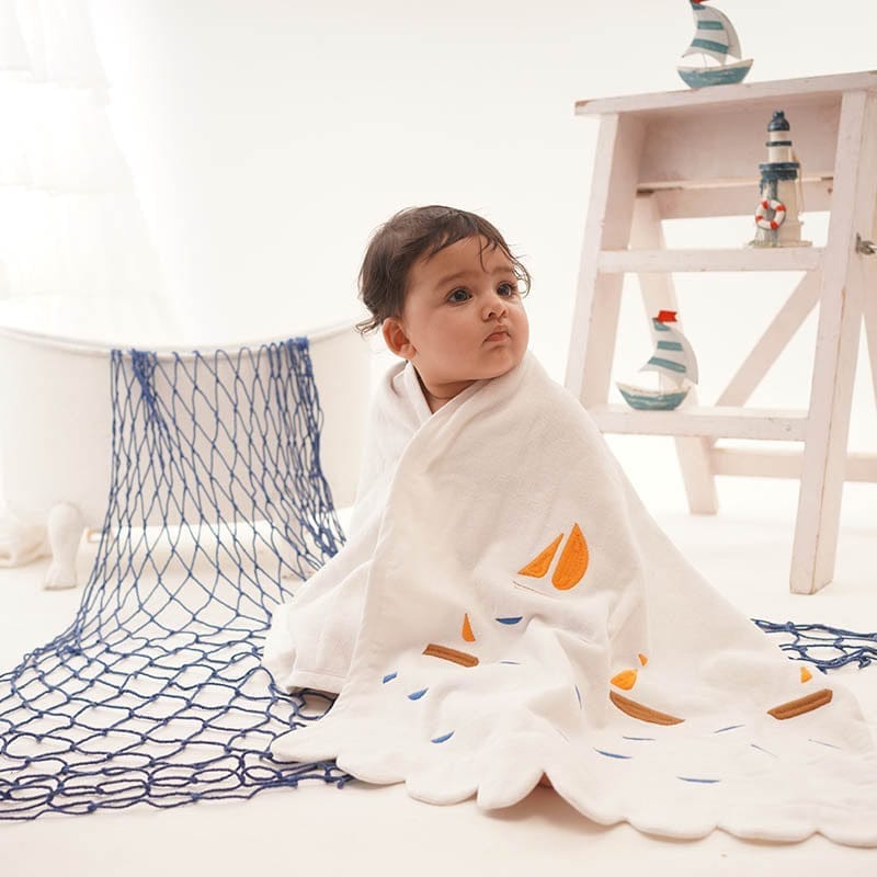Greendigo Baby Organic Cotton Towel - Vitamin Sea