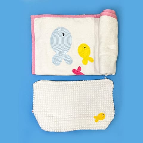 Greendigo Baby Organic Cotton Towel - Fishy Friends