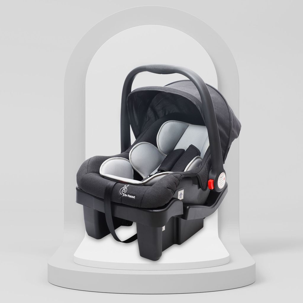 R for Rabbit Picaboo Grand 4 in 1 Multipurpose Car Seat Cum Carry Cot Black Grey