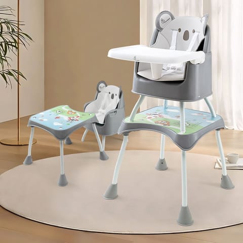 R for Rabbit 4 In 1 Cherry Berry Grand High Chair - Convertible, Removable Tray, Non Slippery-Anti Tipping