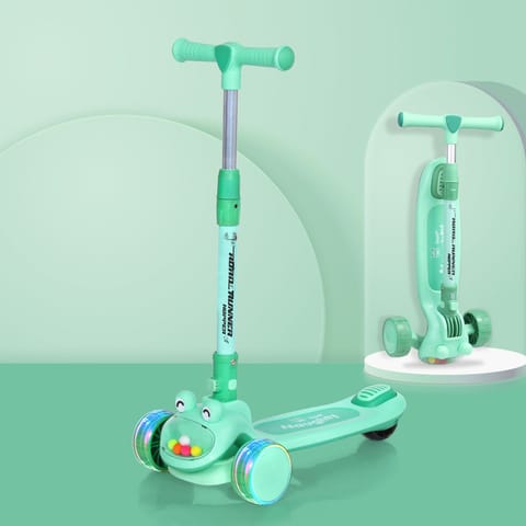 R for Rabbit Road Runner Hopper Scooter For Kids With PU LED Wheels Green