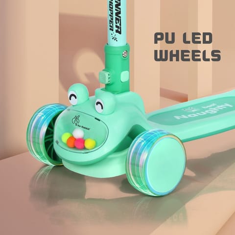 R for Rabbit Road Runner Hopper Scooter For Kids With PU LED Wheels Green