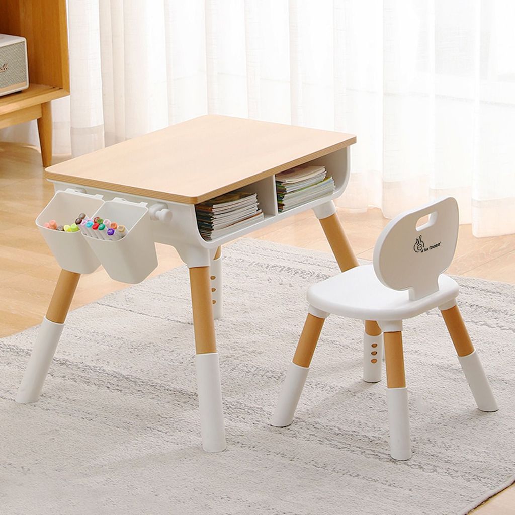 R for Rabbit  Little Genius Woodland Kids Study Table With Chair