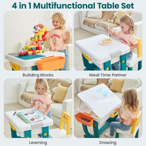 R for Rabbit Little Genius Learner Kids Study Table Set With Chair