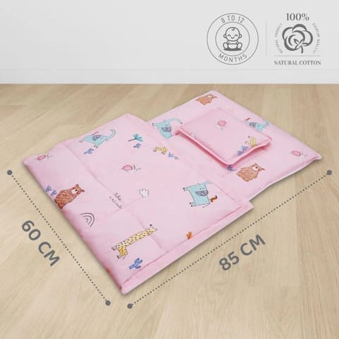 R for Rabbit Snuggy Cozy Baby Bedding With Blanket & Pillow And Odour Free Blush Pink