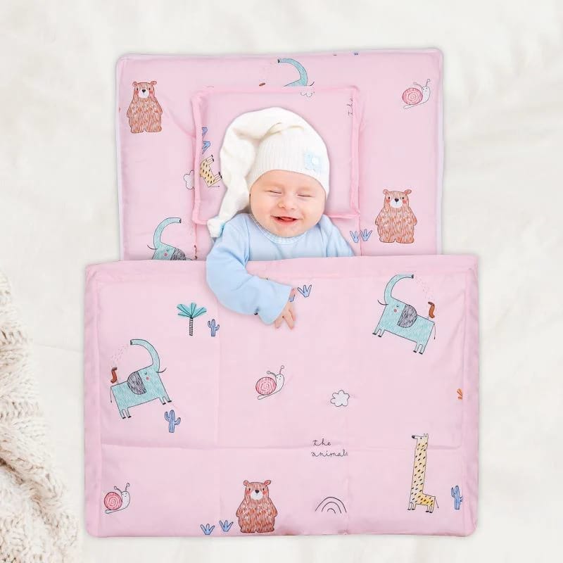 R for Rabbit Snuggy Cozy Baby Bedding With Blanket & Pillow And Odour Free Blush Pink