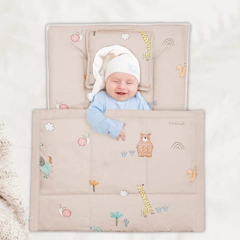 R for Rabbit Snuggy Cozy Baby Bedding With Blanket & Pillow And Odour Free Tan Brown
