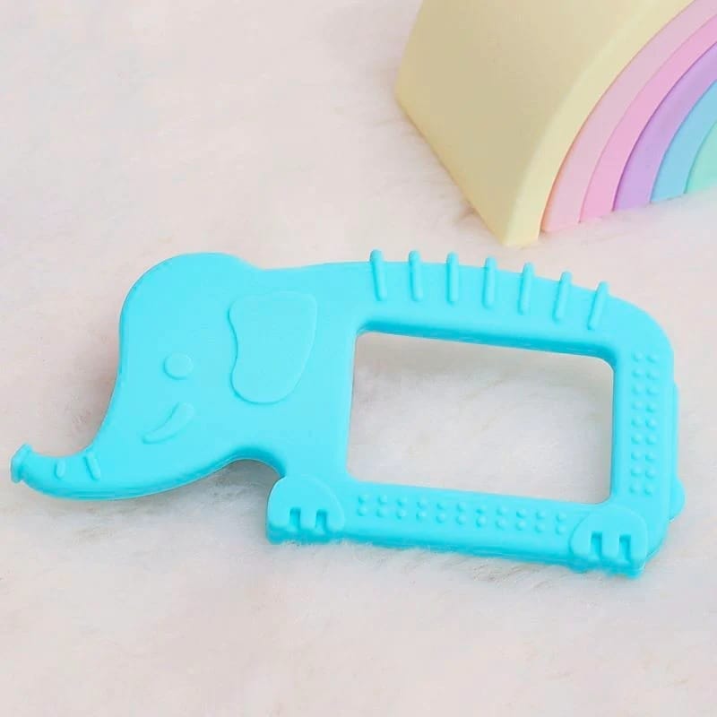 R for Rabbit Tiny Bites Safari - Cute Baby Silicone Teether - Elephant