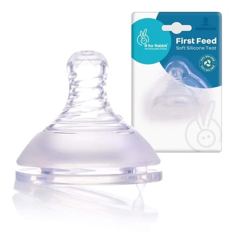 R for Rabbit First Feed Soft Silicone Teat For Steebo Crescent And Steebo Teddy Feeding Bottles