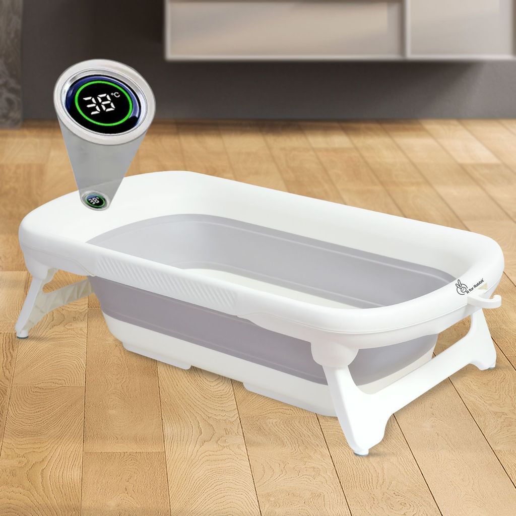 R for Rabbit Bubble Double Smart Baby Bath Tub Grey White