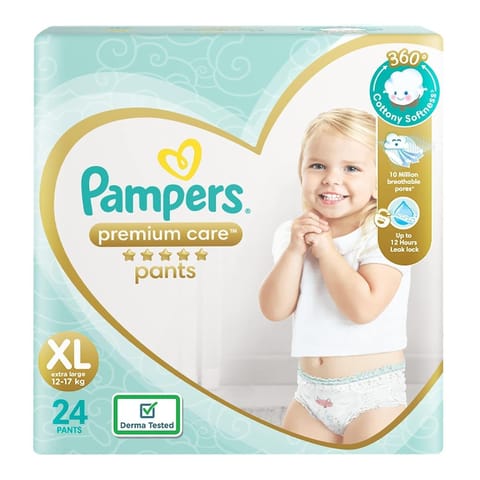 Pampers Premium Care Pants, Extra Large (XL) 24 Count(12-17 Kg)