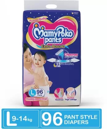 MamyPoko Pants Extra Absorb Diapers - L (96 Pieces)