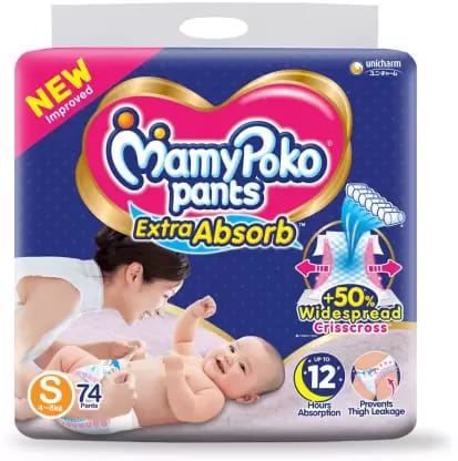 MamyPoko Extra Absorb Pants - S (74 Pieces)(4-8 Kg)