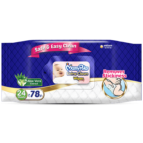 MamyPoko Extra clean wipes with Aloe vera - Pack of 24 wipes