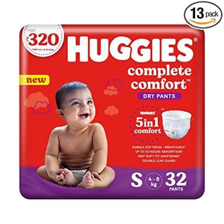 Huggies Complete Comfort Baby Dry Diaper Pants Small, 32 Count