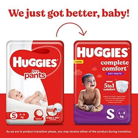 Huggies Complete Comfort Baby Dry Diaper Pants Small, 32 Count