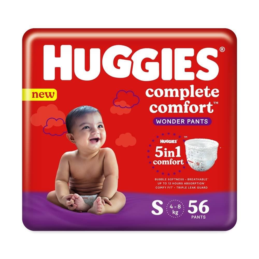 Huggies Wonder Pants, Small (S) Size Baby Diaper Pants, 56 count