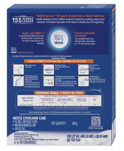 Nestle Lactogen Stage 3 Powder Refill (400 gram)